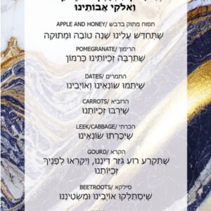 Marble Gold Rosh Hashonah Simonim Card
