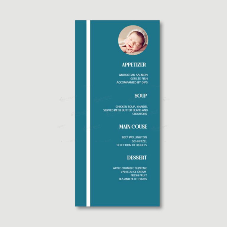 Baby Boy Menu Card - Chameleon