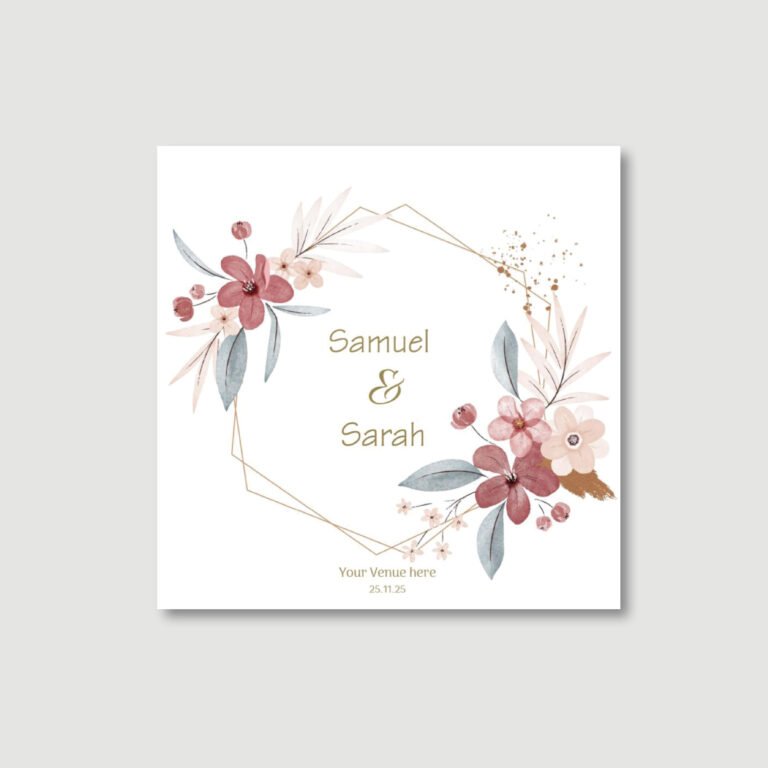 Wedding Bencher - Floral Frame - Ashkenaz