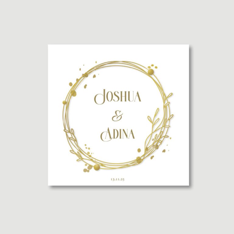 Wedding Bencher - Gold Wreath - Ashkenaz