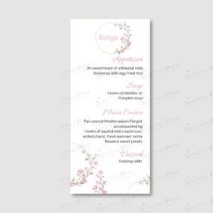 SUMMER WREATH Menu Card for Baby Girl