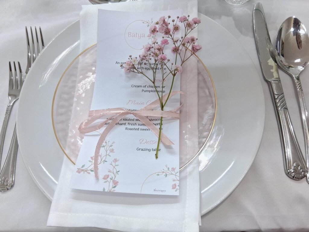 Summer wreath Menu Card