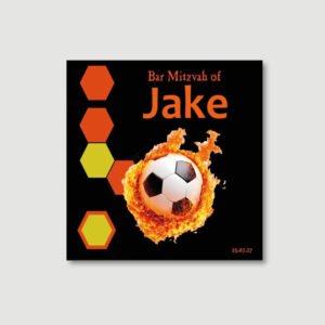 HEXAGON FLAME Hebrew/English Bencher for Bar Mitzvah