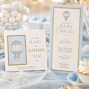 baby boy invitations and baby girl jewish menus