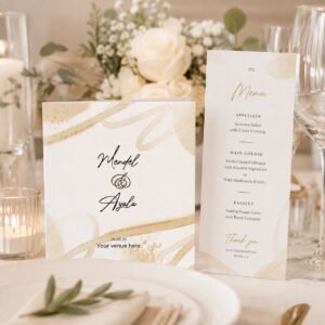 wedding sheva brachot invitations and menus